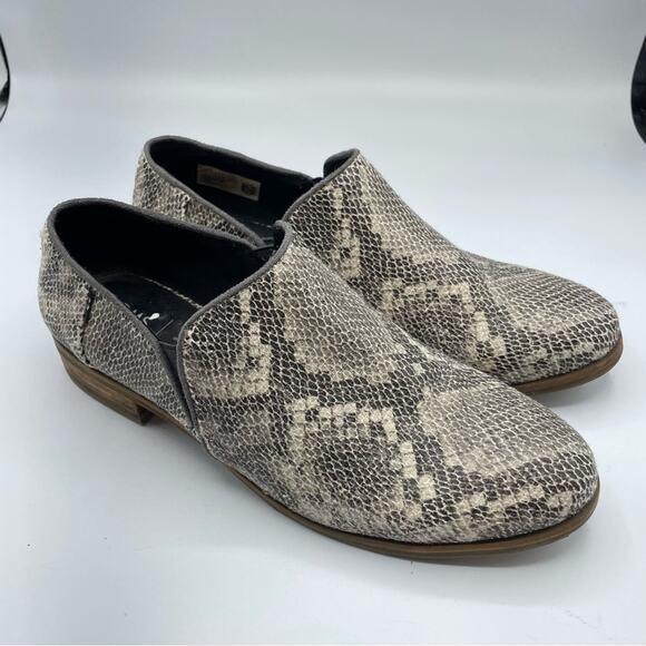 Toms Grey Snake Embossed Leather Slip On Loafer Womens 8.5 Fall Anle Boots - Picture 7 of 9